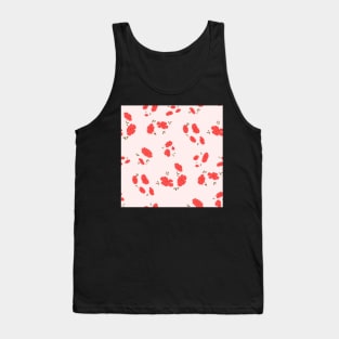 Pink Simple Floral Pattern Tank Top